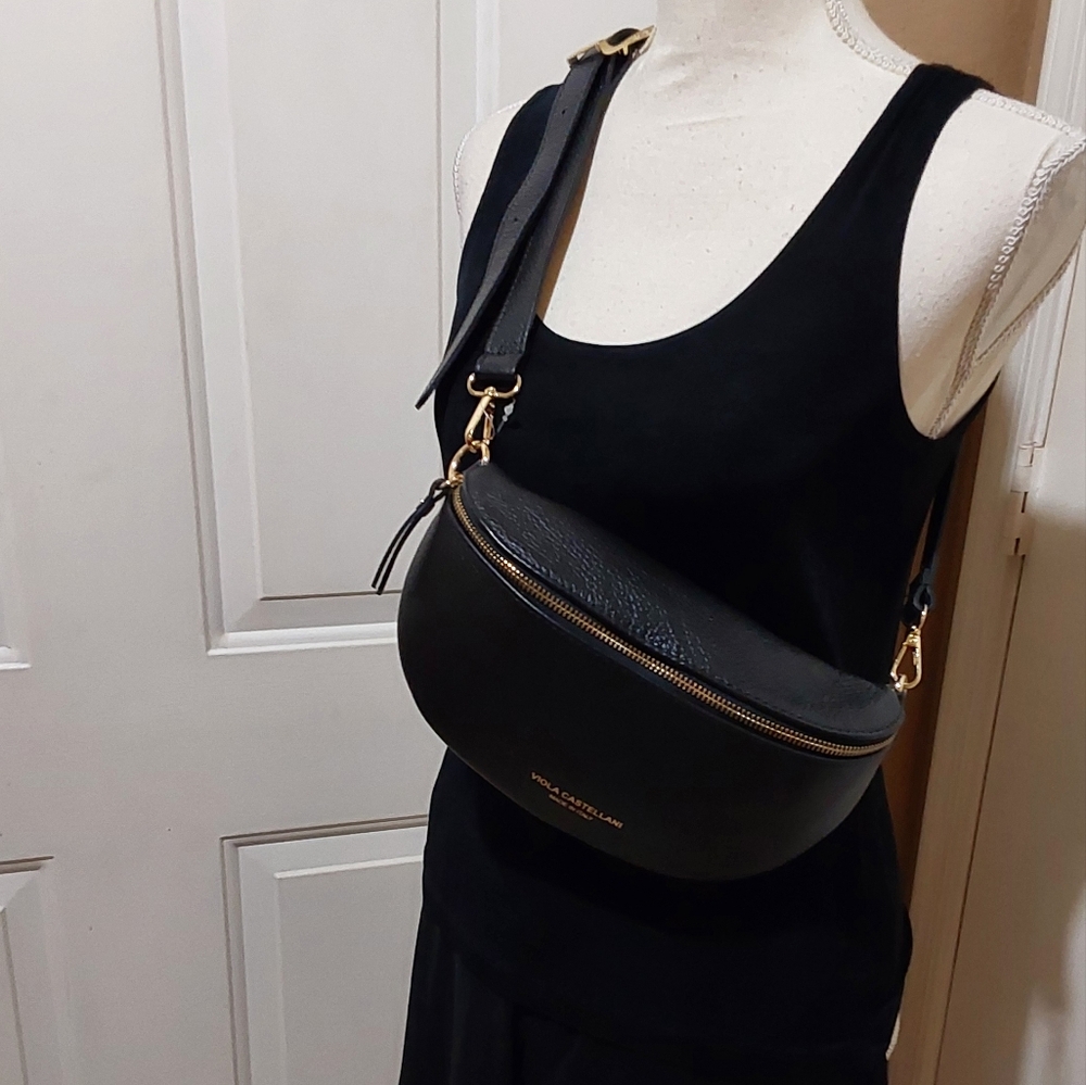 Viola Castellani Italian Pebbled Leather Fanny/Waist Bag